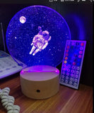 Astronauts 3D Illusion Led Table Lamp 7 Color Change LED Desk Astronauts Light Lamp Galaxy Decoration