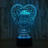 Veselé Vánoce Santa Claus 3D Illusion Led Stolní lampa 7 Změna barvy LED Stolní Světelná lampa Santa Claus Dárky Vánoční dárky