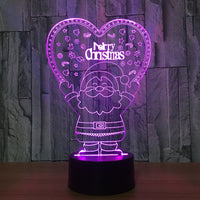 Veselé Vánoce Santa Claus 3D Illusion Led Stolní lampa 7 Změna barvy LED Stolní Světelná lampa Santa Claus Dárky Vánoční dárky