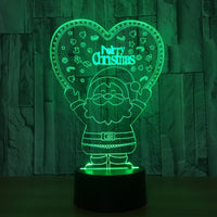 Veselé Vánoce Santa Claus 3D Illusion Led Stolní lampa 7 Změna barvy LED Stolní Světelná lampa Santa Claus Dárky Vánoční dárky