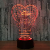 Veselé Vánoce Santa Claus 3D Illusion Led Stolní lampa 7 Změna barvy LED Stolní Světelná lampa Santa Claus Dárky Vánoční dárky