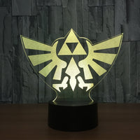 The Legend of Zelda 3D Illusion Led stolní lampa 7 změn barvy LED stolní lampa The Legend of Zelda Dárky Vánoční dárky