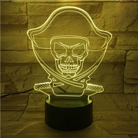 Assassins Creed 3D Illusion Led stolní lampa 7 změn barvy LED stolní lampa Assassins Creed Skull dárky Vánoční dárky