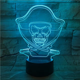 Assassins Creed 3D Illusion Led stolní lampa 7 změn barvy LED stolní lampa Assassins Creed Skull dárky Vánoční dárky