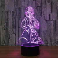 Megaman Rockman  3D Illusion Led Table Lamp 7 Color Change LED Desk Light Lamp Gifts