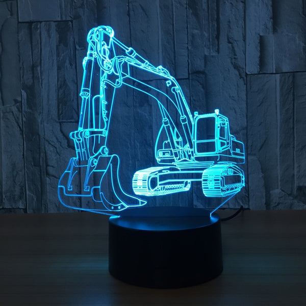 Ecavator 3D Illusion Led Table Lamp 7 Color Change LED Desk Light Lamp Excavator Children Gifts Christmas Gifts