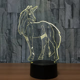 Unicorn 3D Illusion Led Table Lamp 7 Color Change LED Desk Light Lamp Unicorn Children Gifts Christmas Gifts