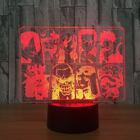 ONE PIECE 3D Illusion Led Table Lamp 7 Color Change LED Desk Light Lamp ONE PIECE Children Gifts Christmas Gifts