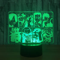 ONE PIECE 3D Illusion Led Table Lamp 7 Color Change LED Desk Light Lamp ONE PIECE Children Gifts Christmas Gifts