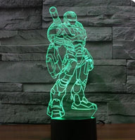 Iron Man Illusion Led Table Lamp 7 Color Change LED Desk Light Lamp Iron Man Children Gifts Christmas Gifts