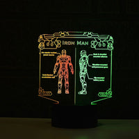 Iron Man 3D Illusion Led Table Lamp Night Light LED Desk Light Lamp Iron Man Gifts Christmas Gifts