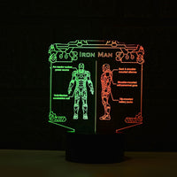 Iron Man 3D Illusion Led Table Lamp Night Light LED Desk Light Lamp Iron Man Gifts Christmas Gifts