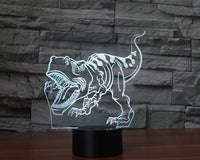 Dinosauři 3D Illusion Led stolní lampa 7 změn barvy LED stolní lampa Dekorace dinosaurů