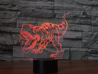 Dinosauři 3D Illusion Led stolní lampa 7 změn barvy LED stolní lampa Dekorace dinosaurů