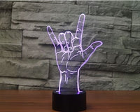 I lOVE YOU POSE 3D Illusion Led Table Lamp 7 Color Change LED Desk Light Lamp Hand Decoration