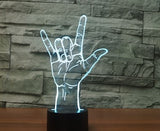 I lOVE YOU POSE 3D Illusion Led Table Lamp 7 Color Change LED Desk Light Lamp Hand Decoration