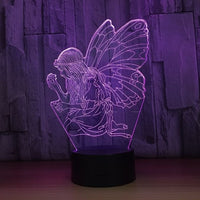 Angel 3D Illusion Led Table Lamp 7 Color Change LED Desk Light Lamp Angel Decoration