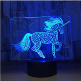 Unicorn 3D Illusion Led Table Lamp 7 Color Change LED Desk Light Lamp Unicorn Decoration