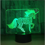 Unicorn 3D Illusion Led Table Lamp 7 Color Change LED Desk Light Lamp Unicorn Decoration