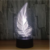 Feather 3D Illusion Led Table Lamp 7 Color Change LED Desk Light Lamp Feather Decoration