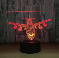 The air plane 3D Illusion Led Table Lamp 7 Color Change LED Desk Light Lamp plane Decoration