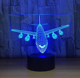 The air plane 3D Illusion Led Table Lamp 7 Color Change LED Desk Light Lamp plane Decoration