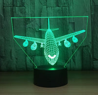 The air plane 3D Illusion Led Table Lamp 7 Color Change LED Desk Light Lamp plane Decoration