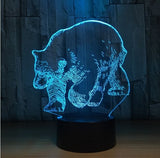 The polar bear 3D Illusion Led Table Lamp 7 Color Change LED Desk Light Lamp bear Decoration