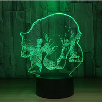 The polar bear 3D Illusion Led Table Lamp 7 Color Change LED Desk Light Lamp bear Decoration