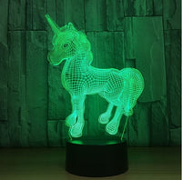 The unicorn 3D Illusion Led Table Lamp 7 Color Change LED Desk Light Lamp unicorn Gifts