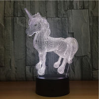 The unicorn 3D Illusion Led Table Lamp 7 Color Change LED Desk Light Lamp unicorn Gifts