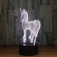 The unicorn 3D Illusion Led Table Lamp 7 Color Change LED Desk Light Lamp unicorn Gifts