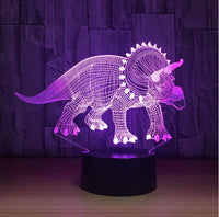 The dinosaur 3D Illusion Led Table Lamp 7 Color Change LED Desk Light Lamp Dinosaur Gifts