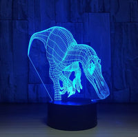 Dinosaurus 3D Illusion Led stolní lampa 7 změn barvy LED stolní lampa Dinosaur dárky