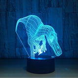 Dinosaurus 3D Illusion Led stolní lampa 7 změn barvy LED stolní lampa Dinosaur dárky