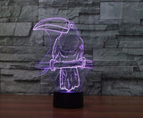 Bucerotidae 3D Illusion Led stolní lampa 7 změn barvy LED stolní lampa Bucerotidae Dárky