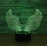 Supernatural Castiel Angel Wings 3D Illusion Led Table Lamp 7 Color Change LED Desk Light Lamp Supernatural Gifts