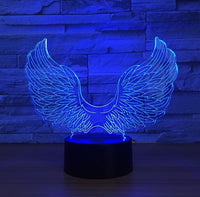 Supernatural Castiel Angel Wings 3D Illusion Led Table Lamp 7 Color Change LED Desk Light Lamp Supernatural Gifts