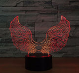 Supernatural Castiel Angel Wings 3D Illusion Led Table Lamp 7 Color Change LED Desk Light Lamp Supernatural Gifts