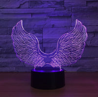 Supernatural Castiel Angel Wings 3D Illusion Led Table Lamp 7 Color Change LED Desk Light Lamp Supernatural Gifts