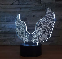 Supernatural Castiel Angel Wings 3D Illusion Led Table Lamp 7 Color Change LED Desk Light Lamp Supernatural Gifts