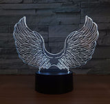 Supernatural Castiel Angel Wings 3D Illusion Led Table Lamp 7 Color Change LED Desk Light Lamp Supernatural Gifts