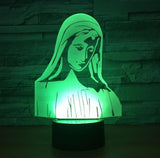 Goddess The Virgin Mary 3D Illusion Led Table Lamp 7 Color Change LED Desk Light Lamp Christian Virgin Mary Gifts