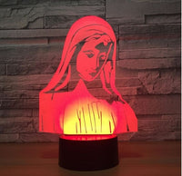 Goddess The Virgin Mary 3D Illusion Led Table Lamp 7 Color Change LED Desk Light Lamp Christian Virgin Mary Gifts