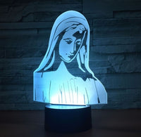 Goddess The Virgin Mary 3D Illusion Led Table Lamp 7 Color Change LED Desk Light Lamp Christian Virgin Mary Gifts