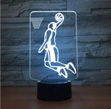 Air jodan Basketball Player 3D Illusion Led Table Lamp 7 Color Change LED Desk Light Lamp Air jodan Basketball Gifts