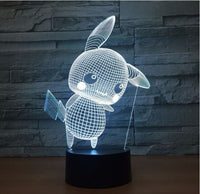 Pokemon Pikachu 3D Illusion Led Table Lamp 7 Color Change LED Desk Light Lamp Pokemon Pikachu Gifts