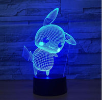 Pokemon Pikachu 3D Illusion Led Table Lamp 7 Color Change LED Desk Light Lamp Pokemon Pikachu Gifts