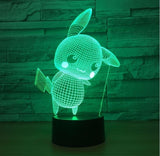 Pokemon Pikachu 3D Illusion Led Table Lamp 7 Color Change LED Desk Light Lamp Pokemon Pikachu Gifts