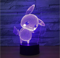 Pokemon Pikachu 3D Illusion Led Table Lamp 7 Color Change LED Desk Light Lamp Pokemon Pikachu Gifts